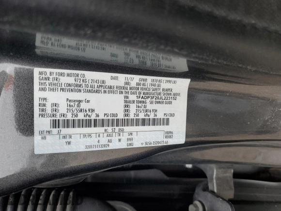 2018 Ford Focus SE z VIN 1FADP3F20JL223152, wystawiony jako Copart lot #51457695 z przebiegiem 118 240 mil mil oraz Czysty tytuł • Clean title. Historia ofert i sprzedaży dostępna na DreamBid. Obrazek 12.