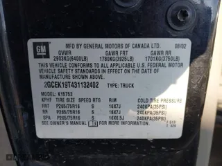2003 Chevrolet Silverado 1500 LS with VIN 2GCEK19T431132402, listed as a IAAI auction lot 41278893 with 167,312 mi miles. Bid and sale history available at carsss.com. Image 9.