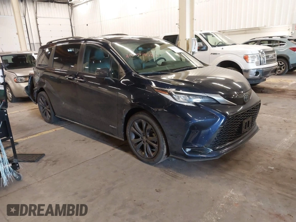 2021 Toyota Sienna XSE with VIN 5TDDRKEC2MS020565, listed as a IAAI auction lot 41539022 with 37,201 mi miles and . Bid and sale history available at DreamBid. Image 1.