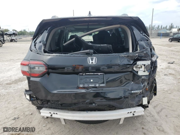 2025 Honda Pilot Touring with VIN 5FNYG2H79SB007996, listed as a Copart auction lot 49767095 with 15,894 mi miles and Salvage Title. Bid and sale history available at carsss.com. Image 6.