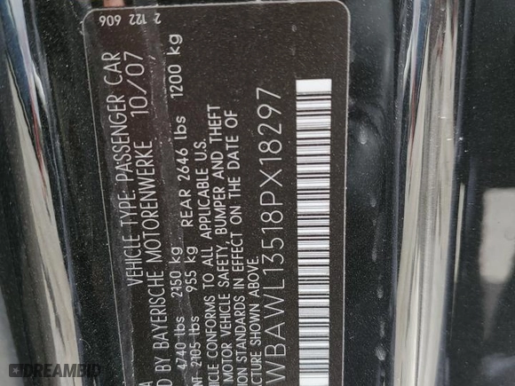 2008 BMW 3 Series 328i with VIN WBAWL13518PX18297, listed as a Copart auction lot 51853875 with 71,846 mi miles and Salvage Title. Bid and sale history available at carsss.com. Image 14.
