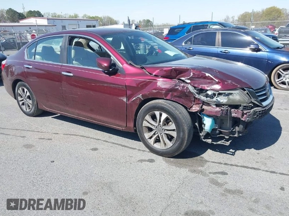 2013 Honda Accord LX z VIN 1HGCR2F39DA140100, wystawiony jako IAAI lot #41872846 z przebiegiem 160 088 mil mil oraz . Historia ofert i sprzedaży dostępna na DreamBid. Obrazek 1.
