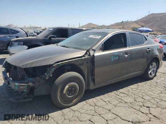 2014 Kia Optima LX with VIN 5XXGM4A73EG287880, listed as a Copart auction lot 61608025 with 130,624 mi miles and Salvage title. Bid and sale history available at DreamBid. Image 1.