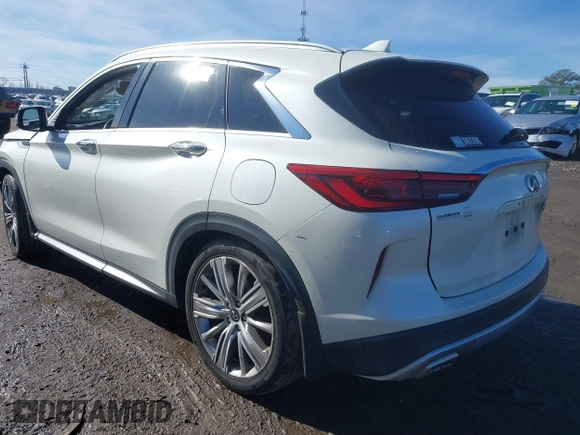 2020 Infiniti QX50 Essential with VIN 3PCAJ5M12LF110250, listed as a IAAI auction lot 41445252 with 48,963 mi miles and . Bid and sale history available at DreamBid. Image 3.