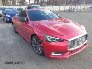 2018 Infiniti Q60 RED SPORT 400 with VIN JN1FV7EL1JM630095, listed as a IAAI auction lot 41212992 with 97,970 mi miles. Bid and sale history available at carsss.com. Image 1.