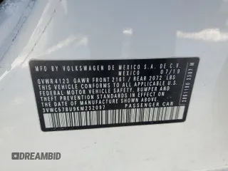 2019 Volkswagen Jetta S with VIN 3VWC57BU9KM232097, listed as a Copart auction lot 45952825 with 40,920 mi miles and Salvage title. Bid and sale history available at DreamBid. Image 12.