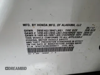 2017 Honda Pilot Touring with VIN 5FNYF6H96HB050311, listed as a Copart auction lot 80717244 with 88,696 mi miles and Salvage Title. Bid and sale history available at carsss.com. Image 15.