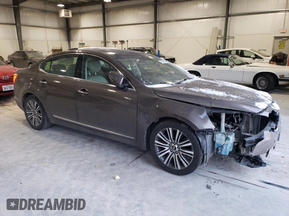 2014 Kia Cadenza Premium with VIN KNALN4D74E5141707, listed as a Copart auction lot 41341185 with 137,325 mi miles and Salvage Title. Bid and sale history available at carsss.com. Image 4.
