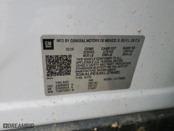 2019 GMC Terrain SLT with VIN 3GKALPEXXKL276481, listed as a Copart auction lot 44730855 with 150,306 mi miles and Salvage Title. Bid and sale history available at carsss.com. Image 15.