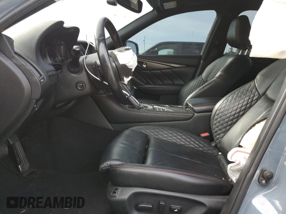 2021 Infiniti Q50 Red Sport 400 with VIN JN1FV7DP1MM850085, listed as a Copart auction lot 52563075 with Not provided miles and Salvage title. Bid and sale history available at DreamBid. Image 7.