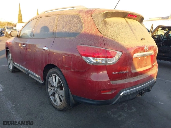 2013 Nissan Pathfinder Platinum with VIN 5N1AR2MN5DC607975, listed as a IAAI auction lot 41402929 with 108,817 mi miles. Bid and sale history available at carsss.com. Image 3.