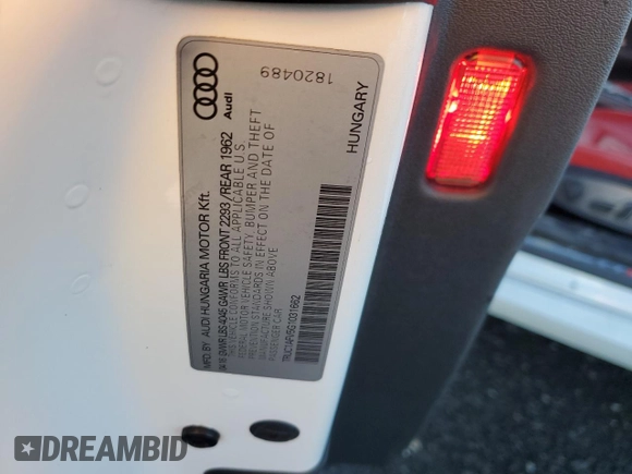 2016 Audi TTS 2.0T z VIN TRUC1AFV5G1031662, wystawiony jako Copart lot #85798674 z przebiegiem 77 674 mil mil oraz Szkoda całkowita • Salvage title. Historia ofert i sprzedaży dostępna na DreamBid. Obrazek 15.