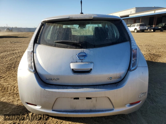 2013 Nissan LEAF S with VIN 1N4AZ0CP0DC400329, listed as a Copart auction lot 46677055 with 45,484 mi miles and Salvage Title. Bid and sale history available at carsss.com. Image 6.