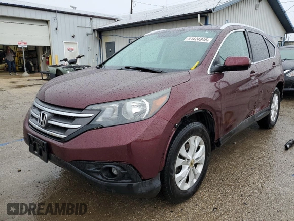 2013 Honda CR-V EX-L with VIN 5J6RM4H70DL080791, listed as a Copart auction lot 51424845 with 137,407 mi miles and Salvage Title. Bid and sale history available at carsss.com. Image 1.