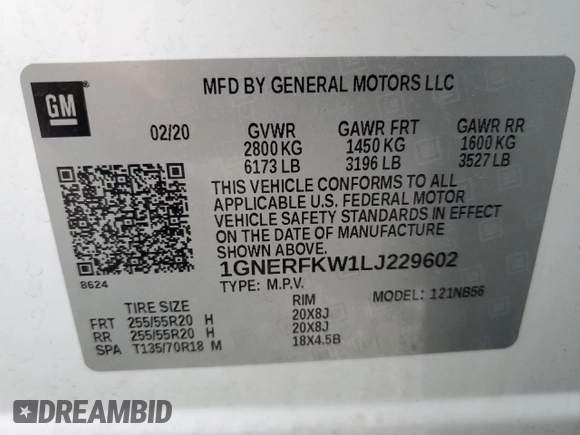 2020 Chevrolet Traverse LS with VIN 1GNERFKW1LJ229602, listed as a Copart auction lot 47083294 with 80,165 mi miles. Bid and sale history available at carsss.com. Image 14.