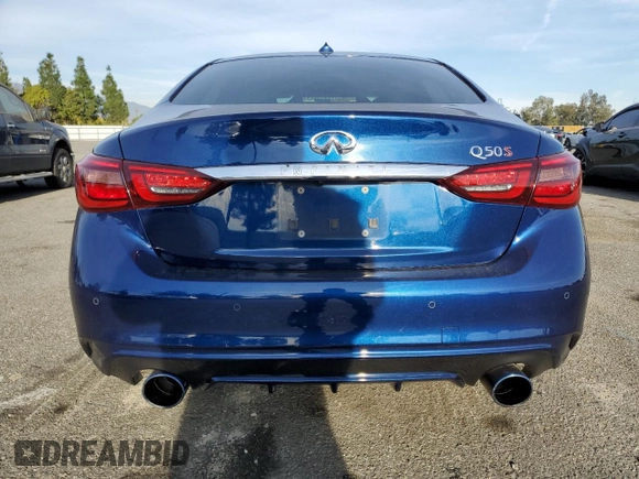 2019 Infiniti Q50 RED SPORT 400 with VIN JN1FV7AP1KM780024, listed as a Copart auction lot 86755684 with 96,108 mi miles and Salvage Title. Bid and sale history available at carsss.com. Image 6.