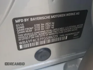 2015 BMW 7 Series 740Li xDrive with VIN WBAYF4C57FGS99225, listed as a Copart auction lot 82167004 with 145,711 mi miles and Salvage Title. Bid and sale history available at carsss.com. Image 12.