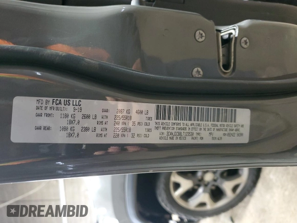 2020 Jeep Compass Limited с VIN 3C4NJDCB8LT123530, выставлен на аукционе Copart как лот 55310035 с пробегом 75 172 миль миль и Списание • Salvage title. История ставок и продаж доступна на DreamBid. Изображение 13.
