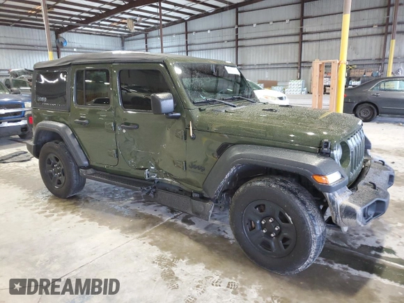 2023 Jeep Wrangler Sport S with VIN 1C4HJXDG3PW619523, listed as a Copart auction lot 45926725 with 50,789 mi miles and Salvage Title. Bid and sale history available at DreamBid. Image 4.
