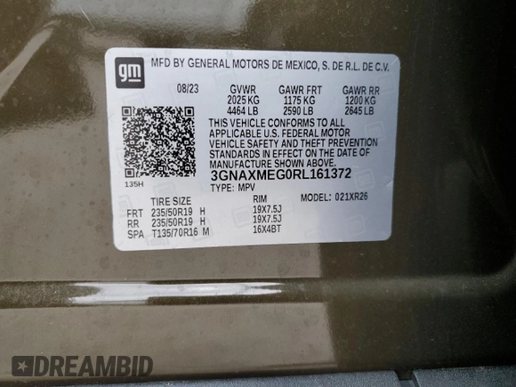 2024 Chevrolet Equinox RS with VIN 3GNAXMEG0RL161372, listed as a Copart auction lot 76330864 with 11,312 mi miles and Salvage title. Bid and sale history available at DreamBid. Image 15.
