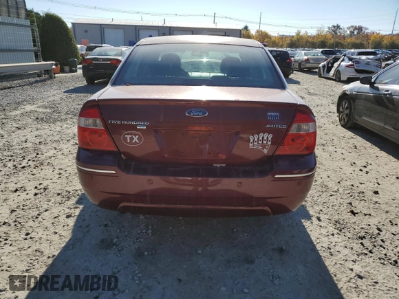 2006 Ford Five Hundred Limited with VIN 1FAHP28116G164922, listed as a Copart auction lot 73885144 with 0 mi miles and Clean Title. Bid and sale history available at carsss.com. Image 6.