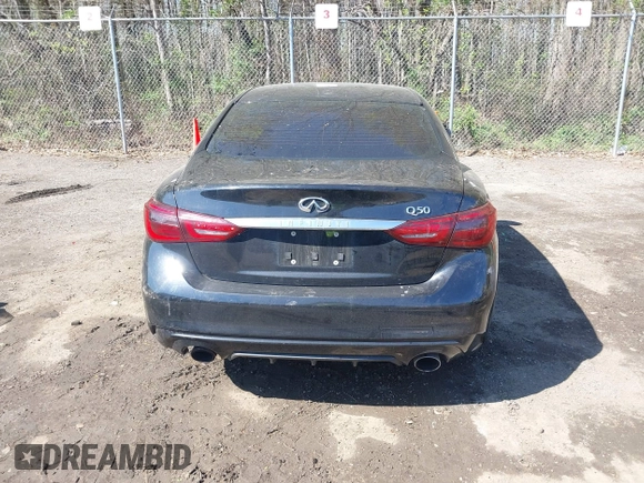 2018 Infiniti Q50 Luxe with VIN JN1EV7AP2JM352392, listed as a IAAI auction lot 41996631 with 90,492 mi miles and . Bid and sale history available at carsss.com. Image 15.