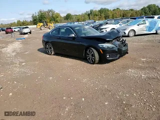 2018 BMW 2 Series 230i xDrive with VIN WBA2J3C57JVA49747, listed as a Copart auction lot 74891334 with 0 mi miles and Salvage Title. Bid and sale history available at carsss.com. Image 11.