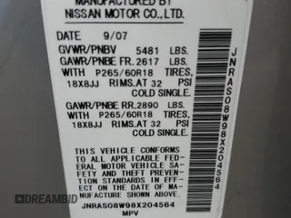 2008 Infiniti FX with VIN JNRAS08W98X204564, listed as a Copart auction lot 69335644 with 288,226 mi miles and Salvage Title. Bid and sale history available at carsss.com. Image 13.