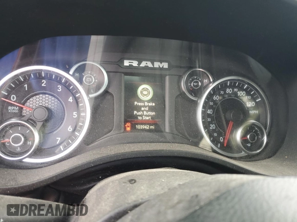 2022 Ram 1500 Big Horn with VIN 1C6SRFFT1NN426154, listed as a Copart auction lot 57332205 with 103,942 mi miles and Salvage title. Bid and sale history available at DreamBid. Image 9.