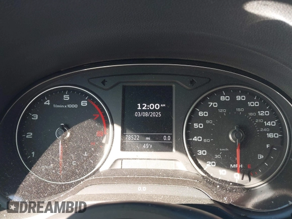 2018 Audi A3 Sedan Premium with VIN WAUAUGFF3J1061249, listed as a IAAI auction lot 41811633 with 78,522 mi miles. Bid and sale history available at carsss.com. Image 7.