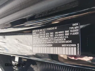 2024 Porsche Cayenne z VIN WP1BA2AYXRDA54884, wystawiony jako IAAI lot #41030563 z przebiegiem Nie podano mil oraz . Historia ofert i sprzedaży dostępna na DreamBid. Obrazek 9.