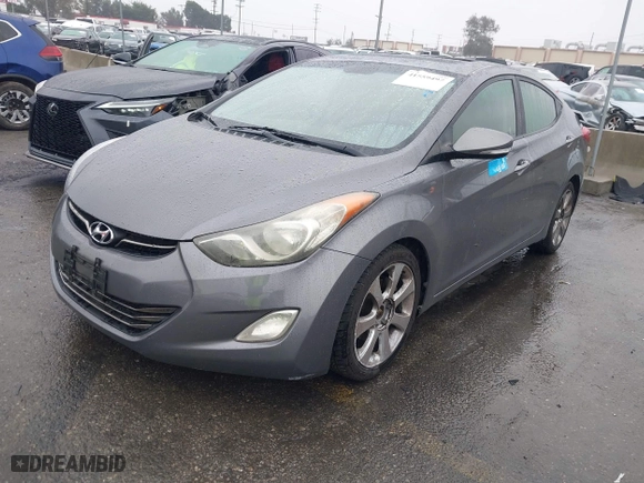 2012 Hyundai Elantra GLS with VIN 5NPDH4AE7CH093523, listed as a IAAI auction lot 41559497 with 184,662 mi miles. Bid and sale history available at carsss.com. Image 2.