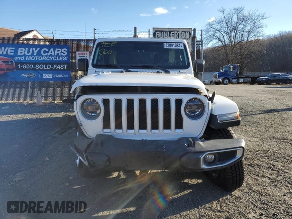 2020 Jeep Wrangler Unlimited Sahara with VIN 1C4HJXEG5LW150427, listed as a Copart auction lot 82891084 with 85,018 mi miles and Salvage Title. Bid and sale history available at carsss.com. Image 5.