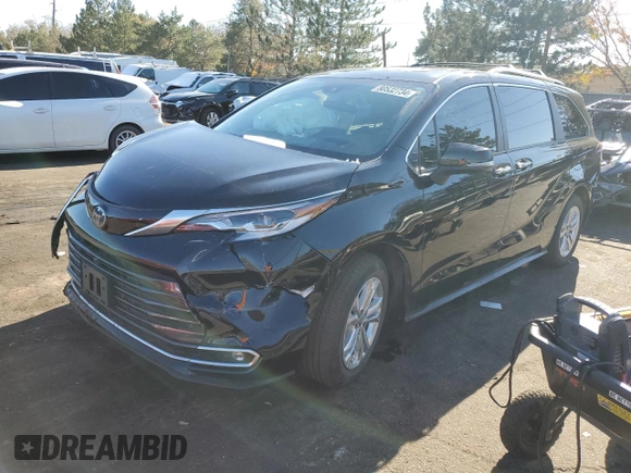 2023 Toyota Sienna Platinum with VIN 5TDESKFC6PS084698, listed as a Copart auction lot 80532734 with 16,884 mi miles and Salvage Title. Bid and sale history available at DreamBid. Image 1.