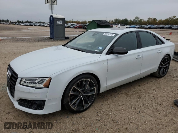 2017 Audi S8 z VIN WUAJ5AFD8HN901401, wystawiony jako Copart lot #77734973 z przebiegiem 133 780 mil mil oraz . Historia ofert i sprzedaży dostępna na DreamBid. Obrazek 1.