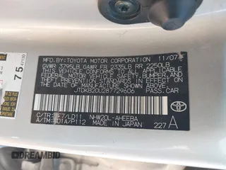 2008 Toyota Prius with VIN JTDKB20U287729606, listed as a IAAI auction lot 42781432 with 119,952 mi miles and . Bid and sale history available at DreamBid. Image 9.