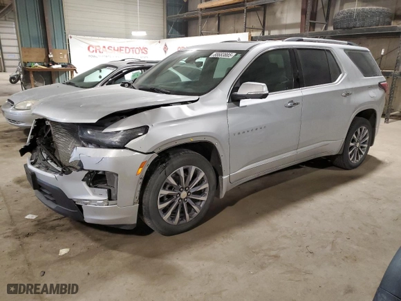 2022 Chevrolet Traverse Premier with VIN 1GNEVKKW7NJ157876, listed as a Copart auction lot 88683885 with 28,459 mi miles and Salvage Title. Bid and sale history available at carsss.com. Image 1.