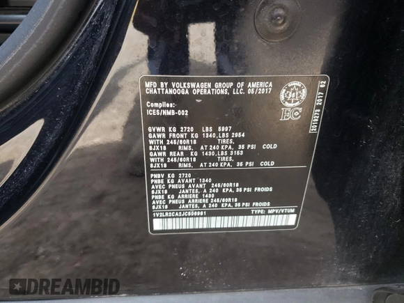 2018 Volkswagen Atlas SE z VIN 1V2LR2CA2JC506981, wystawiony jako Copart lot #55067115 z przebiegiem 140 545 mil mil oraz Szkody całkowita. Historia ofert i sprzedaży dostępna na DreamBid. Obrazek 13.