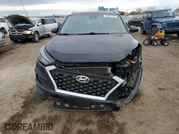 2019 Hyundai Tucson Limited with VIN KM8J3CAL9KU045869, listed as a Copart auction lot 46096745 with 51,691 mi miles and Salvage title. Bid and sale history available at DreamBid. Image 5.