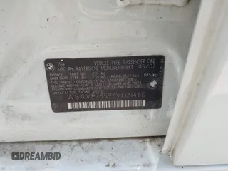2007 BMW 3 Series 335i с VIN WBAVB73597VH21480, выставлен на аукционе IAAI как лот 42629278 с пробегом 140 725 миль миль и . История ставок и продаж доступна на DreamBid. Изображение 9.