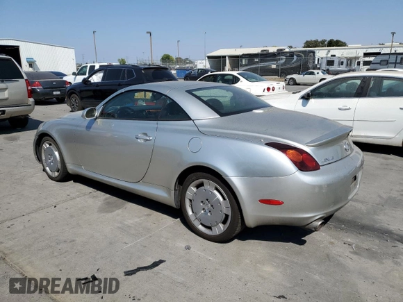 2002 Lexus SC 430 with VIN JTHFN48Y720029932, listed as a Copart auction lot 69795974 with 146,548 mi miles and Salvage Title. Bid and sale history available at DreamBid. Image 2.