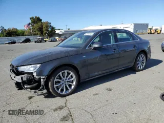 2019 Audi A4 Premium with VIN WAUDNAF48KA060198, listed as a Copart auction lot 62713115 with 37,125 mi miles and Salvage title. Bid and sale history available at DreamBid. Image 1.