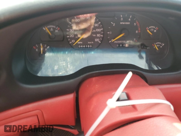 1995 Ford Mustang with VIN 1FALP4046SF222597, listed as a Copart auction lot 68435454 with 44,186 mi miles and Salvage Title. Bid and sale history available at carsss.com. Image 9.