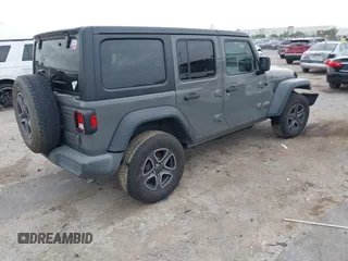 2018 Jeep Wrangler Unlimited Sport S with VIN 1C4HJXDN8JW203134, listed as a IAAI auction lot 42398860 with 103,801 mi miles and . Bid and sale history available at DreamBid. Image 4.