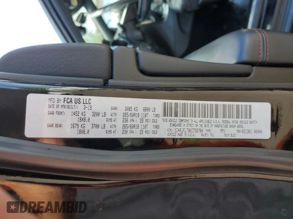 2019 Jeep Grand Cherokee Trailhawk with VIN 1C4RJFLT8KC726784, listed as a Copart auction lot 66010235 with 136,683 mi miles and Salvage title. Bid and sale history available at DreamBid. Image 14.