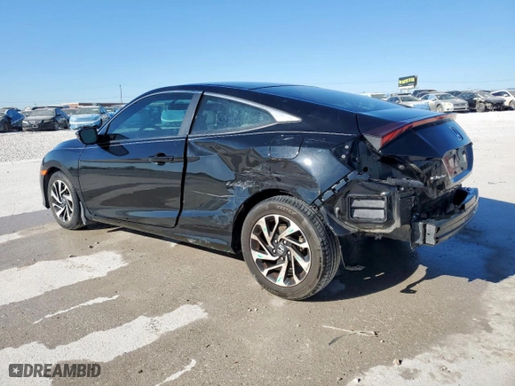 2018 Honda Civic Coupe LX with VIN 2HGFC4B51JH301473, listed as a Copart auction lot 50171155 with 57,028 mi miles and Salvage Title. Bid and sale history available at carsss.com. Image 2.
