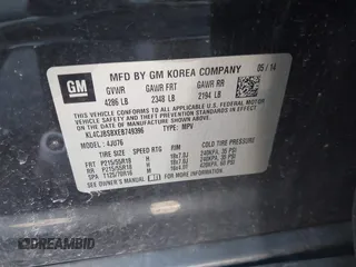 2014 Buick Encore Convenience with VIN KL4CJBSBXEB749396, listed as a IAAI auction lot 41860171 with 52,644 mi miles and . Bid and sale history available at DreamBid. Image 9.