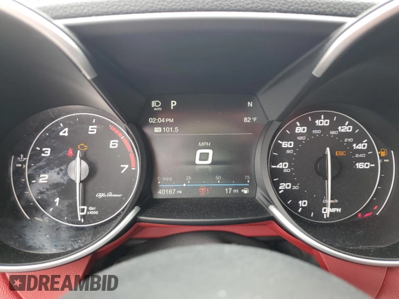2019 Alfa Romeo Giulia Sport with VIN ZARFAMAN4K7612887, listed as a Copart auction lot 77937084 with 40,167 mi miles and Salvage Title. Bid and sale history available at carsss.com. Image 9.