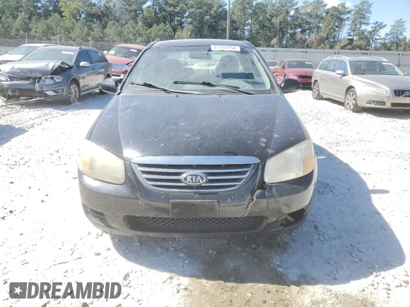 2009 Kia Spectra SX with VIN KNAFE221X95614791, listed as a Copart auction lot 75534254 with 195,288 mi miles and Salvage Title. Bid and sale history available at carsss.com. Image 5.
