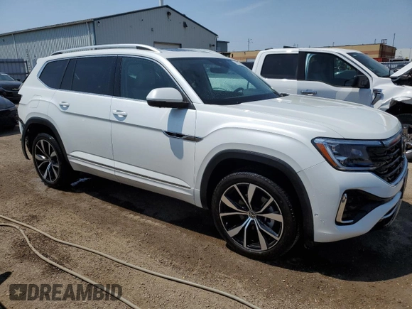 2024 Volkswagen Atlas SEL Premium R-Line with VIN 1V2FR2CA2RC557387, listed as a Copart auction lot 60269075 with 6,676 mi miles and Salvage title. Bid and sale history available at DreamBid. Image 4.